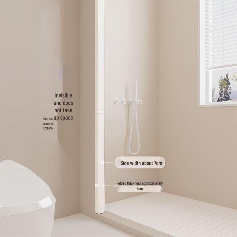 Folding Waterproof Shower Curtain Set with Rod
