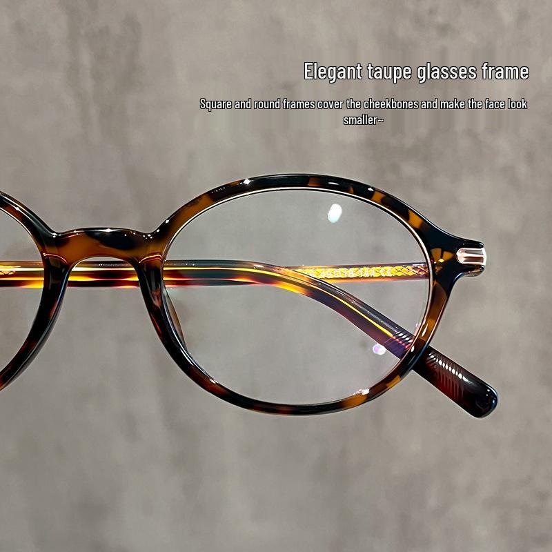 Damen Brille im Koreanischen Stil, Schildpatt-Optik, Oval, Blaulichtfilter - Rahmen für hohe Myopie, Modell 86016