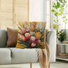 1Pc Protea Flower Bouquet Pillowcase Vibrant Floral Art Print Cushion Cover For Living Room Sofa Chair Home Decor