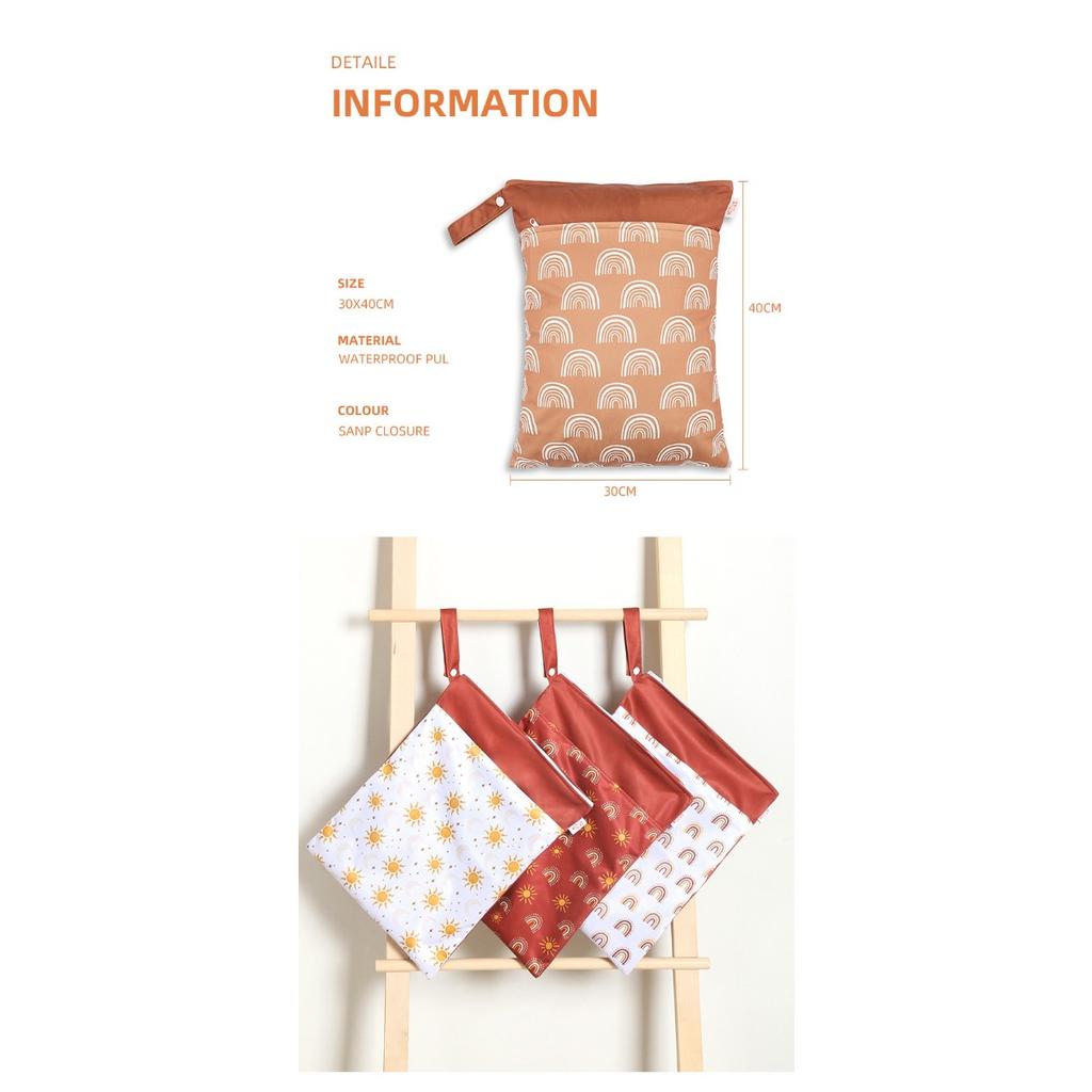 Waterproof Reusable Cloth Bag with Zipper Pocket and Handle - Fashionable Sun Burst Design, Suitable for Beaches, Swimming Pools, Gyms, Yoga