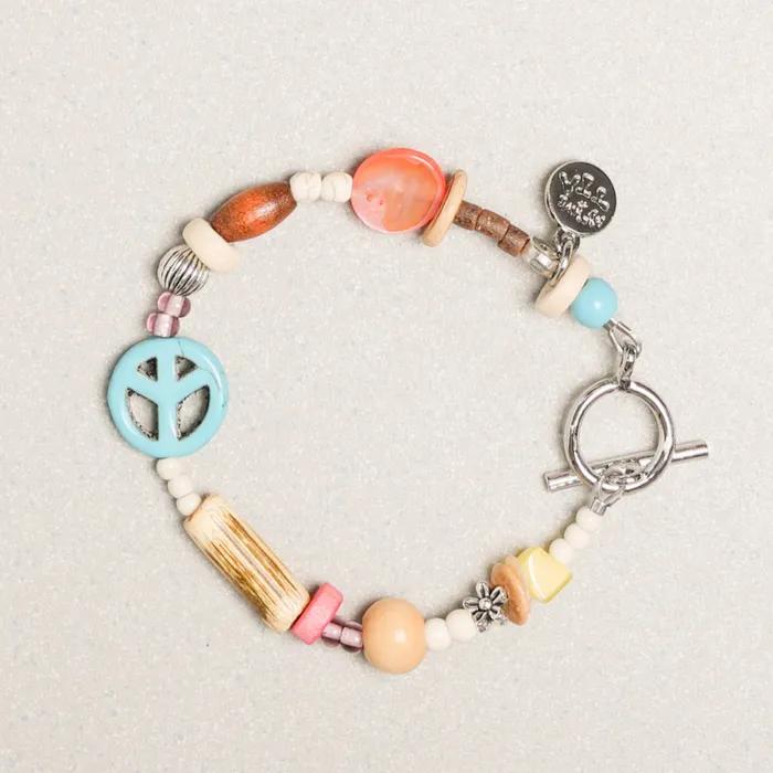 Peace Mark Symbol Bracelet Turquoise