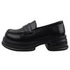 Round Head Platform Single Shoes Women's Black College Style Small Leather Shoes Versatile British Dress Shoes Shoes