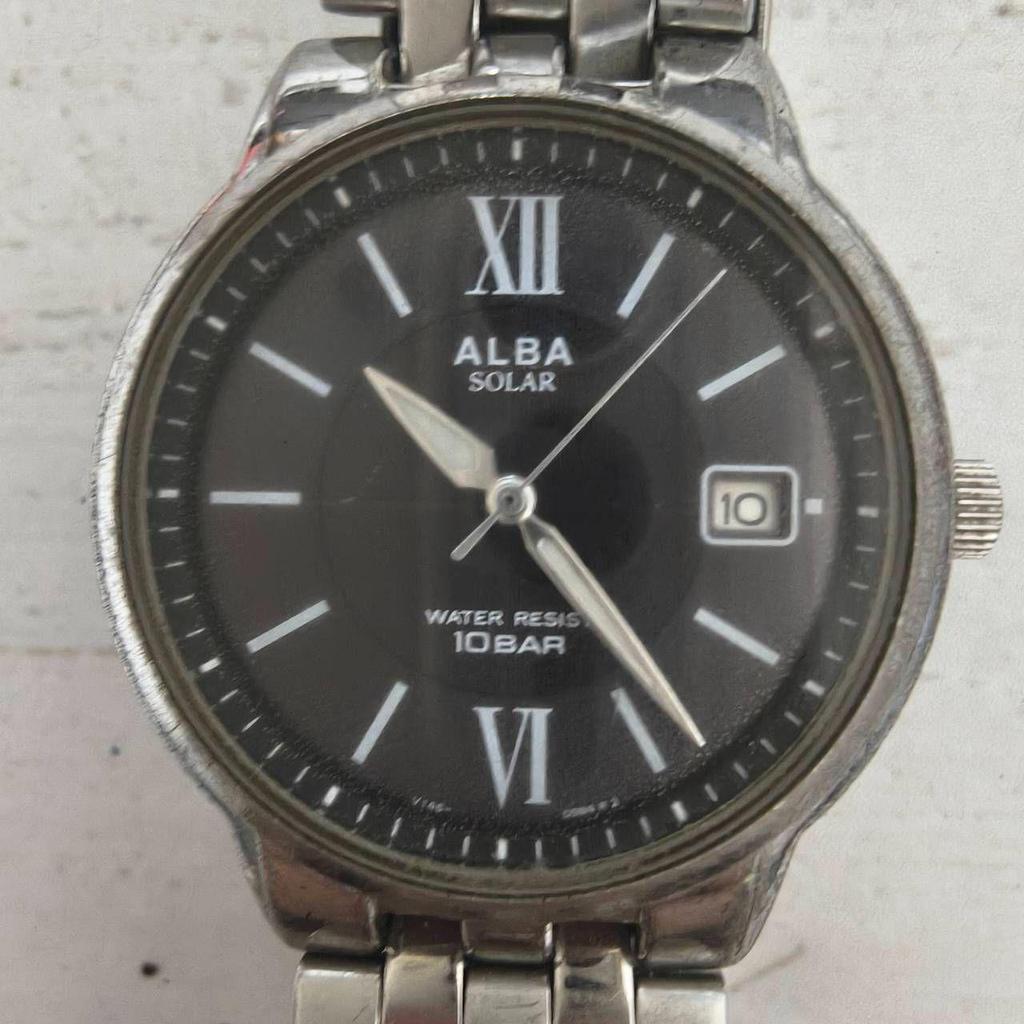 Used In operation SEIKO ALBA SOLAR solar watch V145-0BP0 black dial