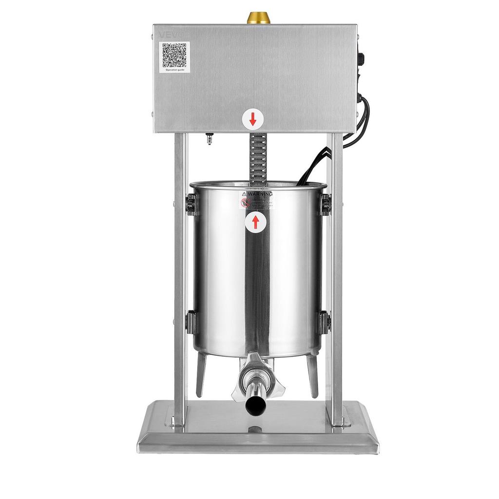 Electric Sausage Stuffer, 22 LBS / 10 L Vertical Meat Stuffer, Stepless Speed Control and Foot Pedal, Stainless Steel Heavy Duty Sausage Filler with 4