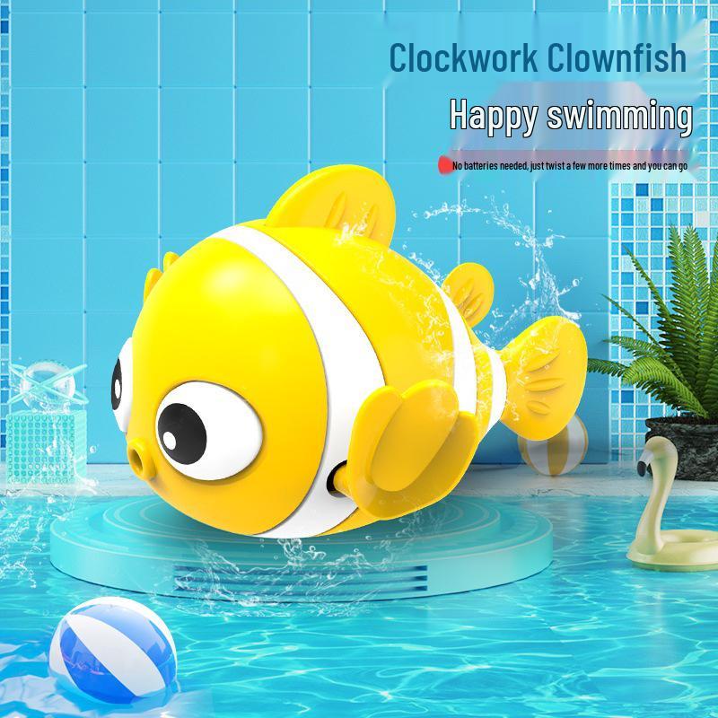 Wind-Up Clownfish Bath Toys for Kids - Fun Swimming Water Play