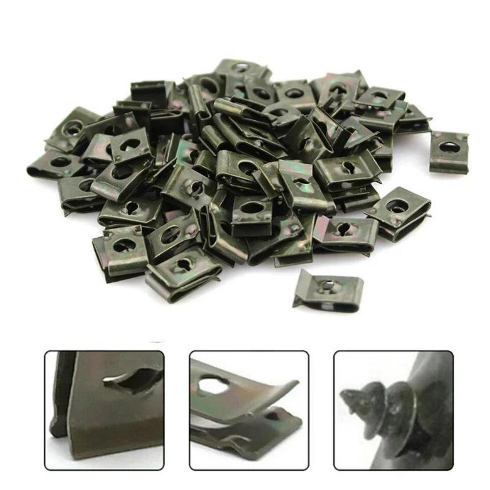 200Pcs Mixed Car Motorcycles Metal Screw Tapping Fastener Clips with Screw Anti-rust Protection Clip Screw Buckle Iron Sheet