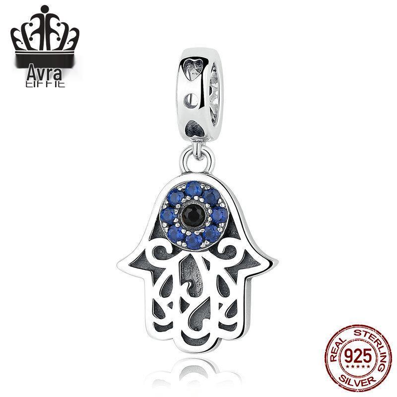 Avle S925 Sterling Silver Devil Eye Bracelet with Oil Drip Beads