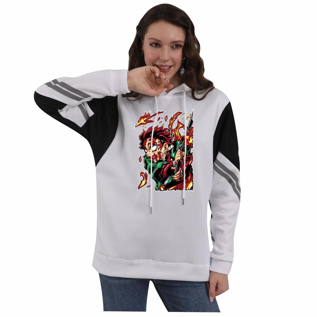 Demon Slayer Kimetsu no Yaiba Color Block Hoodie for Men and Women