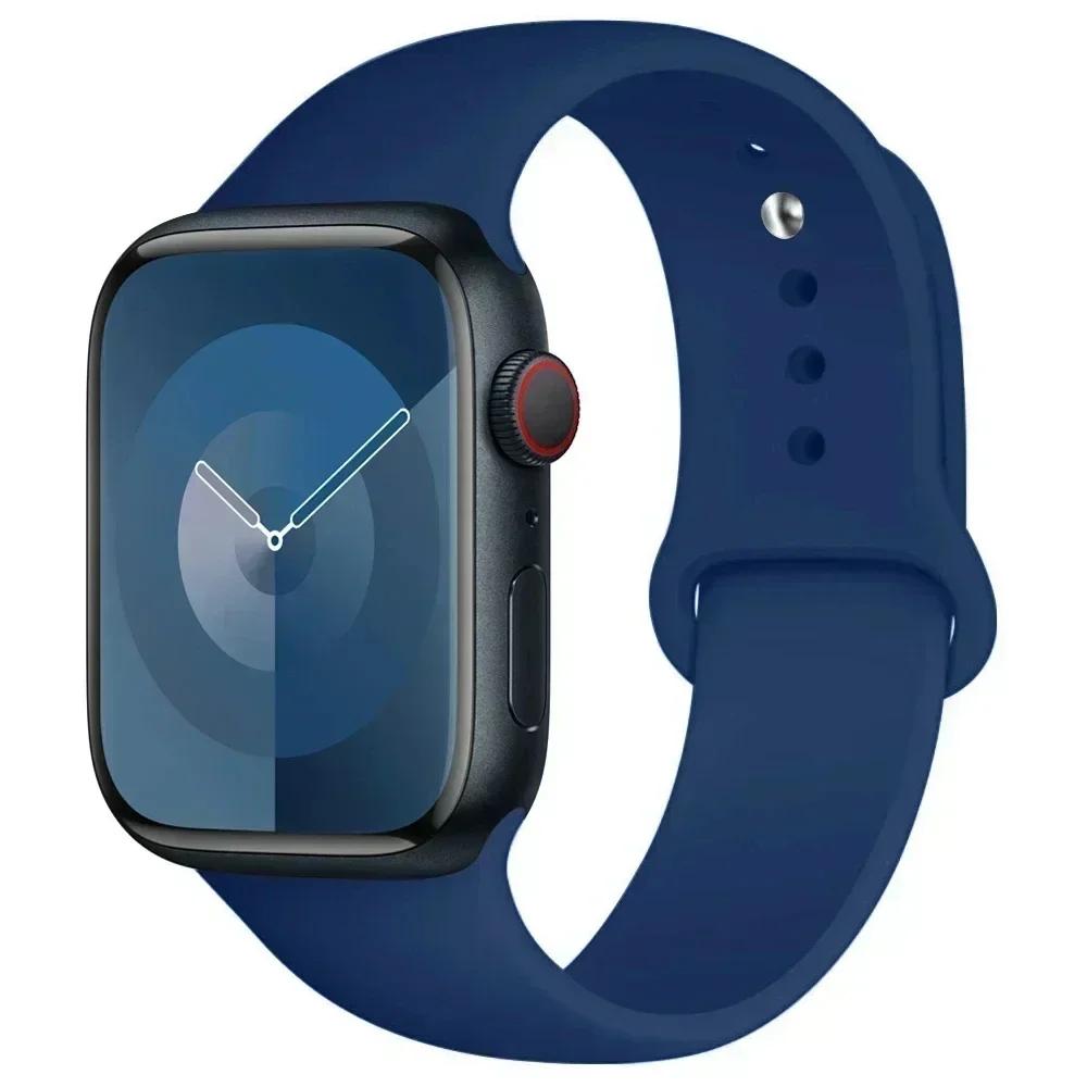 Silicone Band For Apple Watch straps 45mm 44mm 40mm 41mm 42mm-46mm sport bracelet iwatch series 8 7 6 5 4 3 SE 9 10 Ultra 2 49mm