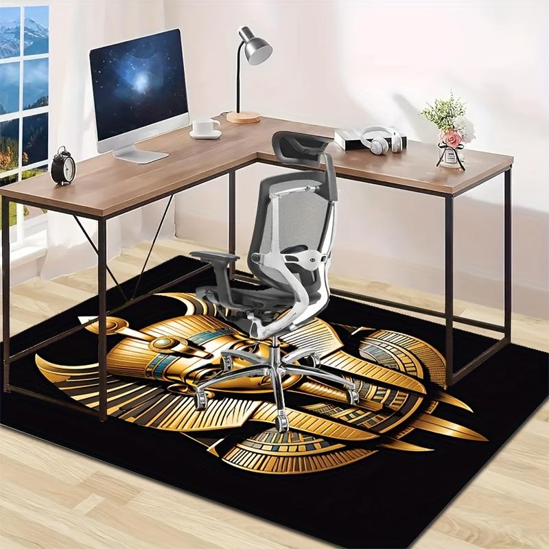 Velvet Area Rug Crystal Velvet Egyptian Pharaoh Statue Printed Area Rug Carpet | Anti-Slip Function for Bedroom and
