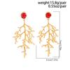 Design Pleated Three-dimensional Flower Coral Stud Earrings Ins Smooth Irregular Disc Earrings