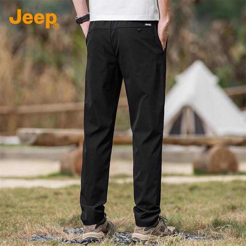 Jeep Men's High-Elastic Straight-Fit Casual Pants