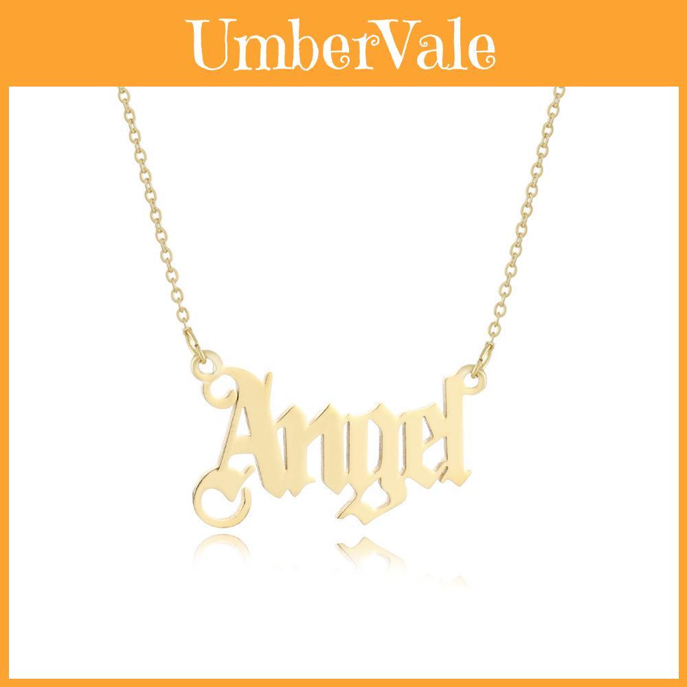 Elegante Collana con Lettera Angelo in Argento per Donna con Design Minimalista di Tendenza