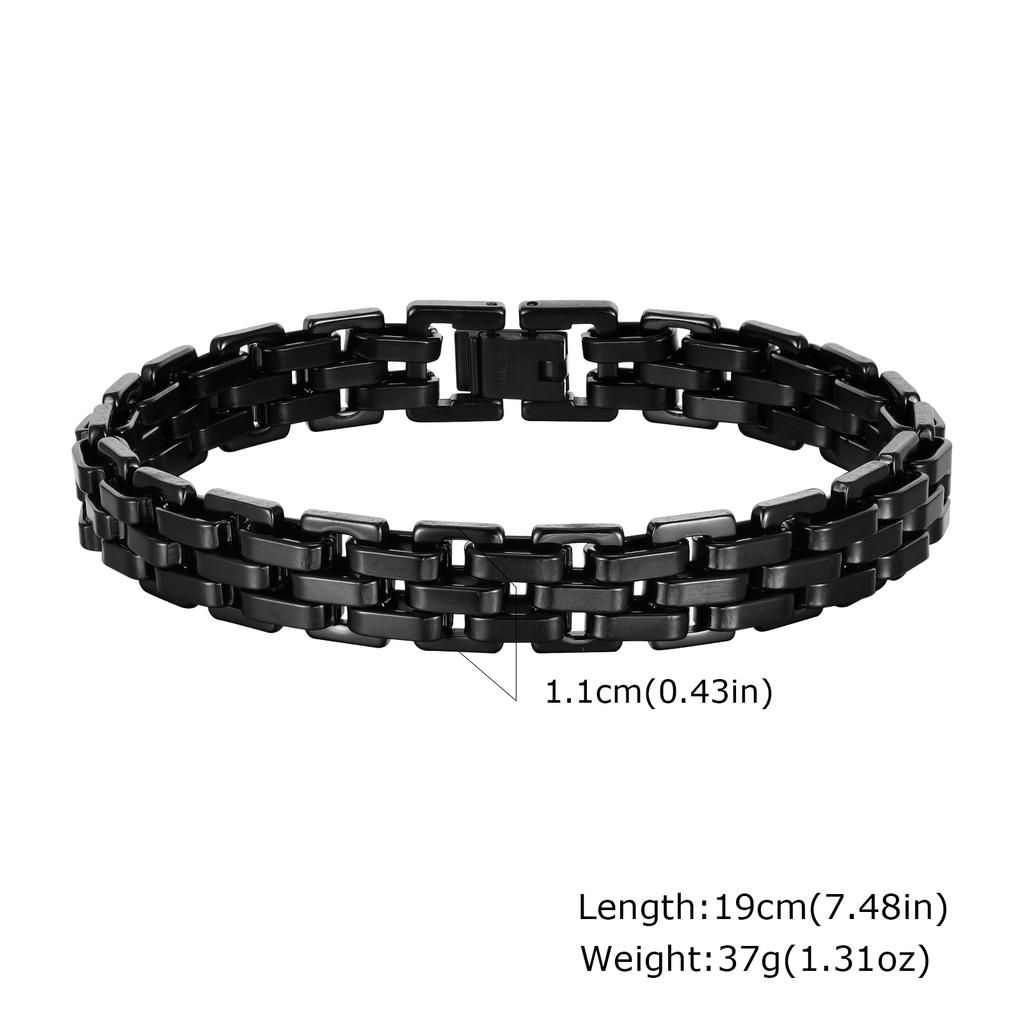 Stylish Strap Chain Bracelets for Men Boys,Waterproof Stainless Steel Thick Chain Wristband,Father's Day Husband Dad Gift