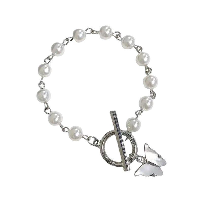 Korean Xiaohongshu Fairy Butterfly Pearl Bracelet - Non-Fading, All-Match, Perfect for Gifting