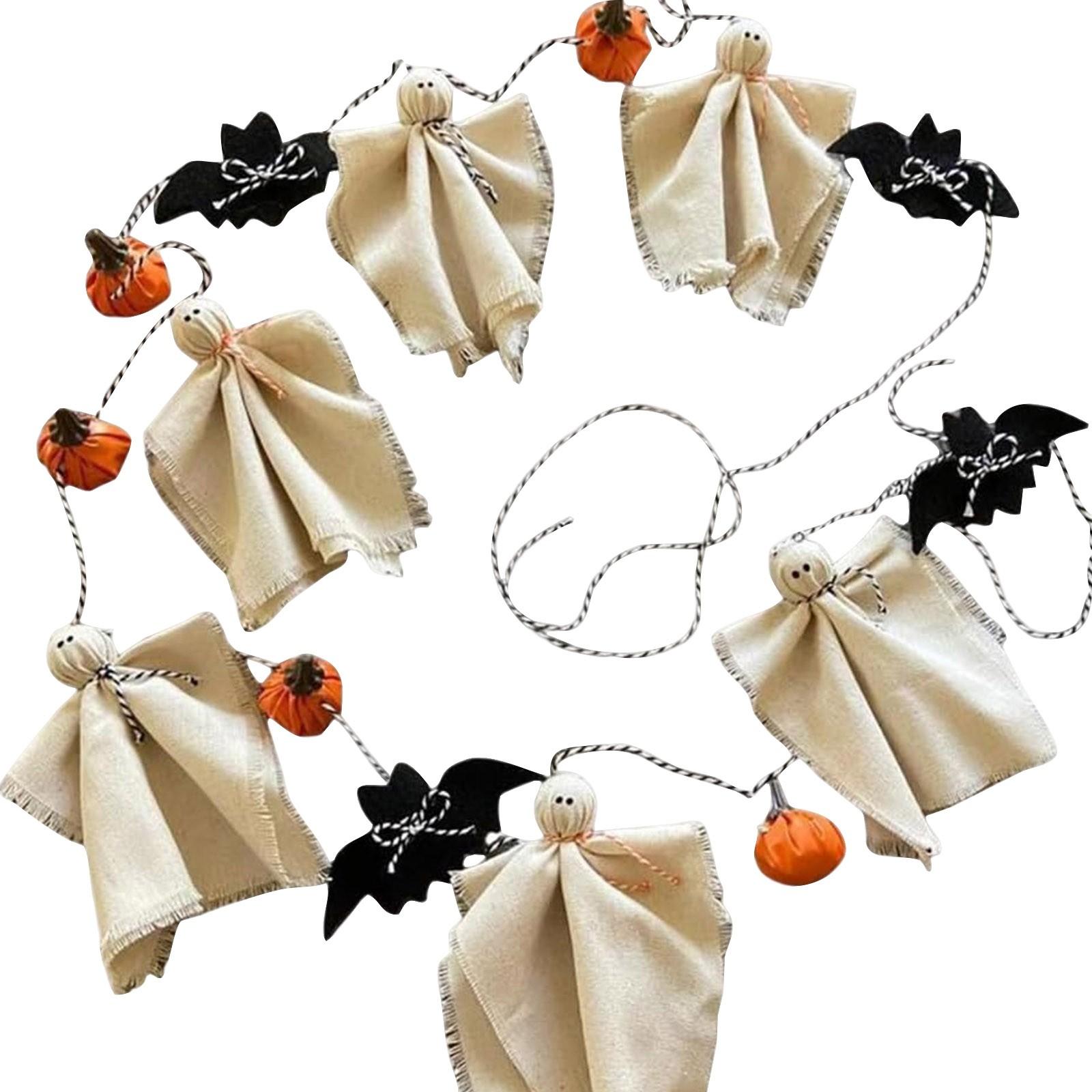 

REDYY Ghosty Garlands,Halloween Garlands 9.2ft, Cotton Spookys & Pumpkins Banners For Home Decoration One Size