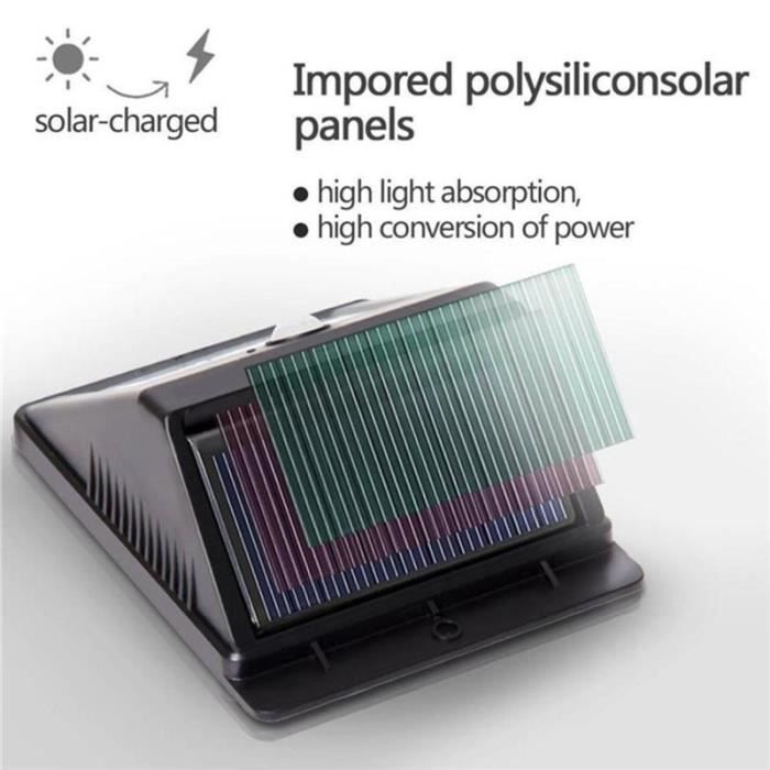 Applique murale - Énergie solaire - 30 LED - Détecteur de mouvement - Étanche IP65 - Jardin extérieur