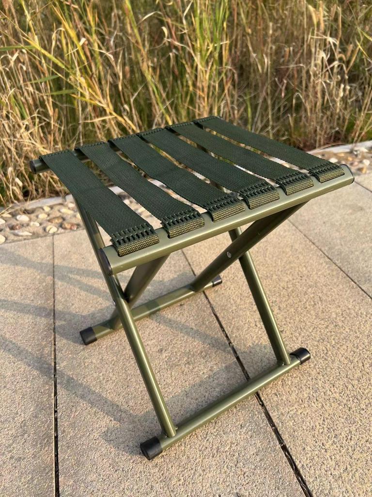 Large Portable Folding Thickened Metal Stool for Outdoor, Fishing, or Picnic Use.