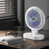 3-Gang-Desktop-Lüfter mit elektrischem LED-Licht und wiederaufladbarem bürstenlosem Motor. Extrem leiser persönlicher Lüfter für zu Hause