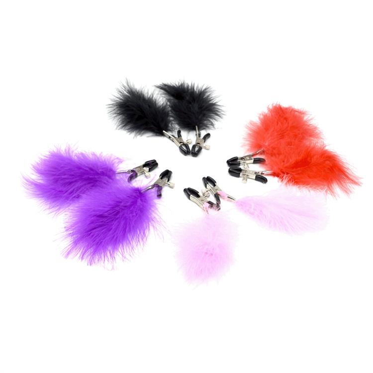 Wholesale BDSM SM Adult Game Breast Clamps Feather Nipple Clip Flirting Sex Toy for Women