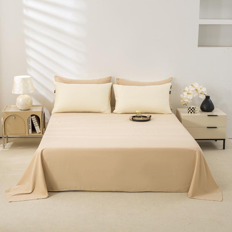 Premium 100% Long-Staple A-Grade Pure Cotton Satin Bed Sheet for Dorms