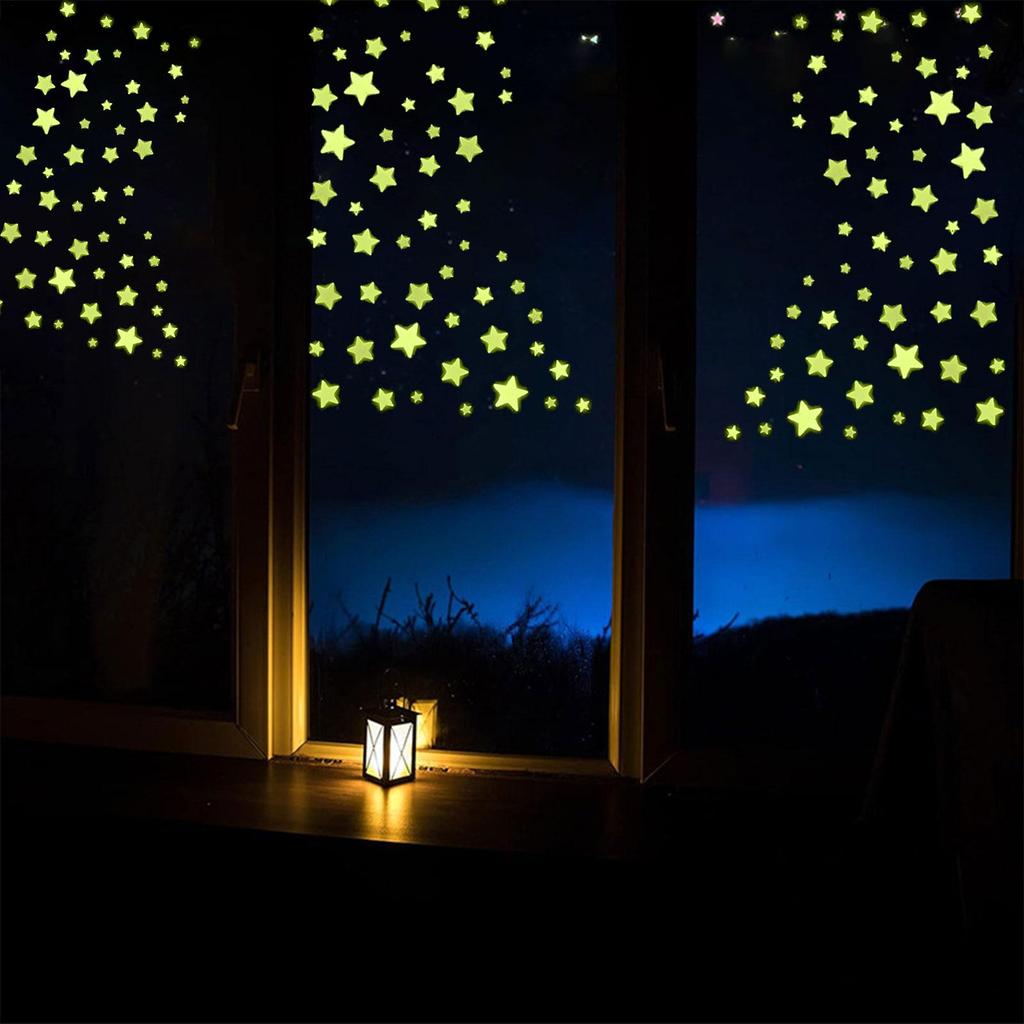 Étoiles Autocollants Lumineux Dans la Nuit Noire Fluorescents Décalcomanies Murales Pour Chambre d'Enfants Plafond Maison Décoration de Fête de Festival