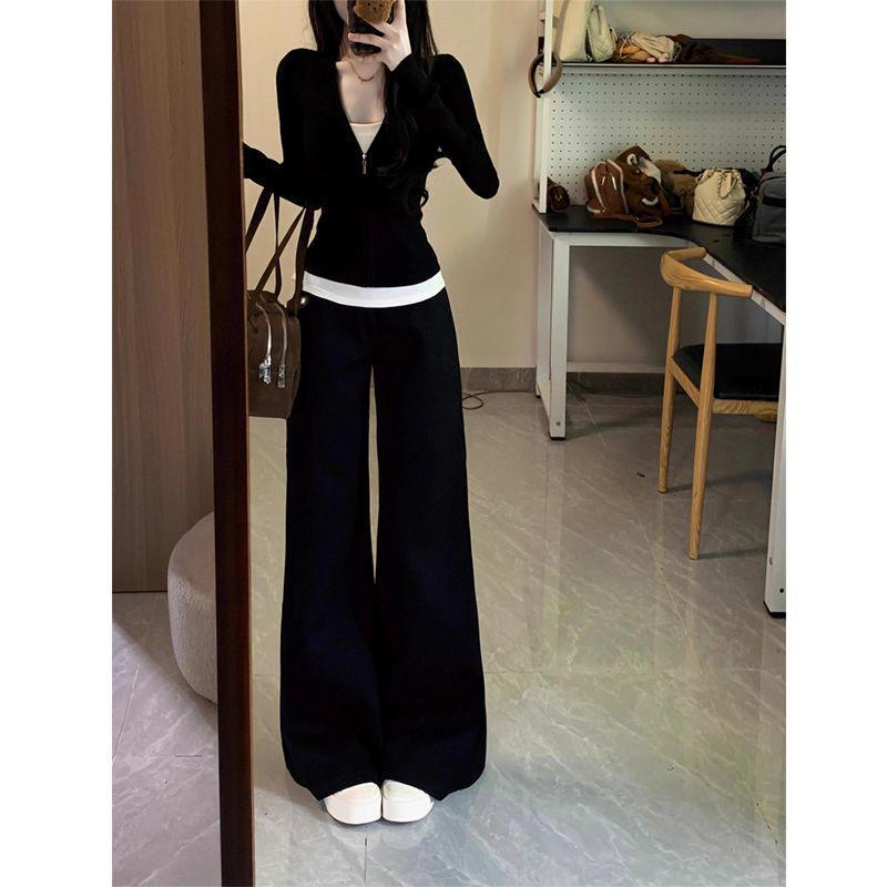Women's Korean Style Slimming Two-Piece Casual Sports Suit – Versatile, Stylish, and Fashionable for Spring and Autumn