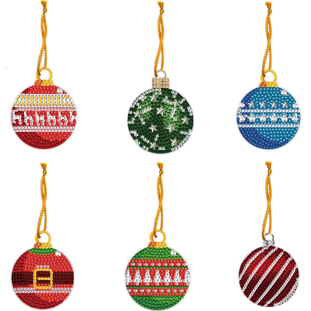 Xmas Theme 2D/Flat DIY Hanging Diamond Art Kits Diamond Painting Set Crystal Christmas Tree Pendant DIY Home Decor Hanging Charm