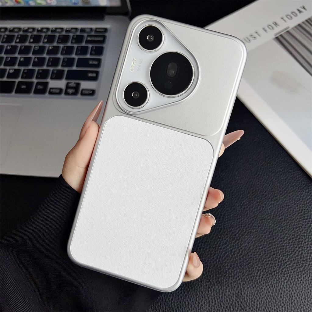 Case For Huawei Pura 90 Pro Max Fashionable Plain Leather Texture Light Magnetic PC Cover For Huawei Pura90 Pro Shockproof Funda