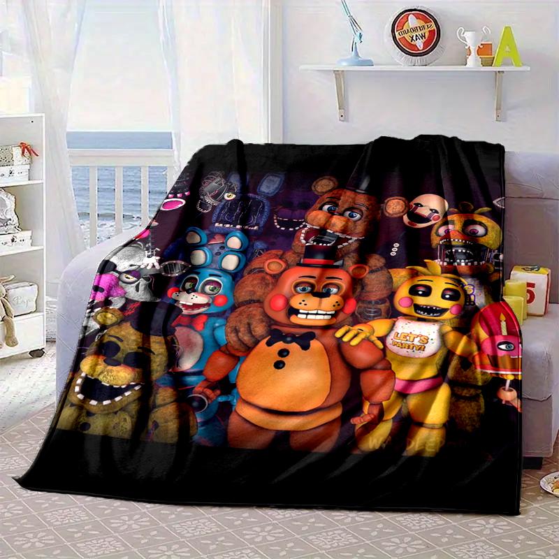 Fnaf Charakter Collage Decke Flanelldecke für Bett, Sofa, Camping, Wandern, Picknick Zubehör, Geschenk für Familie Fan Geschenke