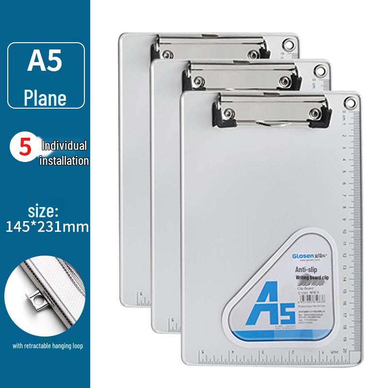 Aluminum Alloy Clipboard Folder A4/A5 Writing Board Office Stationery.
