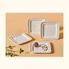 CORELLE Rosemont Ceramic Square Plate 4p Tableware Ivory-Orange