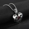 Casting Punk Style Jewelry Gifts, Creative Retro Love Diamond-Encrusted Skull Couple Girlfriend Pendant