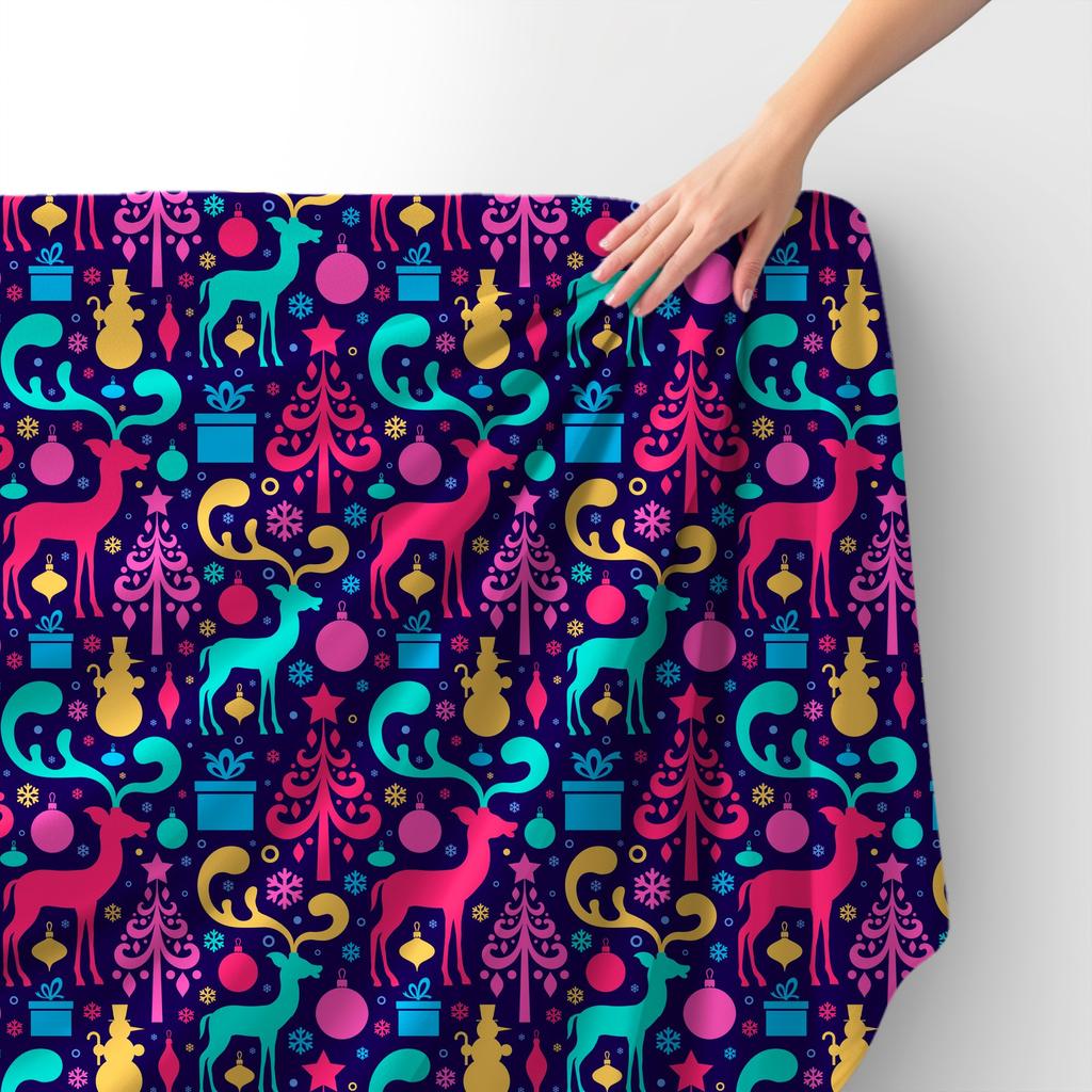 Royal Samt Stoff Polyester Zum Nähen - Motiv Weihnachtsdekorationen