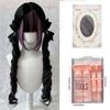 Black Wig with Pink Cosplay Wigs with Bangs  Lolita Long Curly Hair Wig Woman Party Cosplay Wig Natural Heat Resistant
