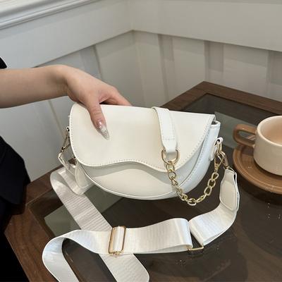 Fashion Double Straps Shoulder Bag Casual Solid PU Leather Versatile Crossbody Bags for Women Festival Gift