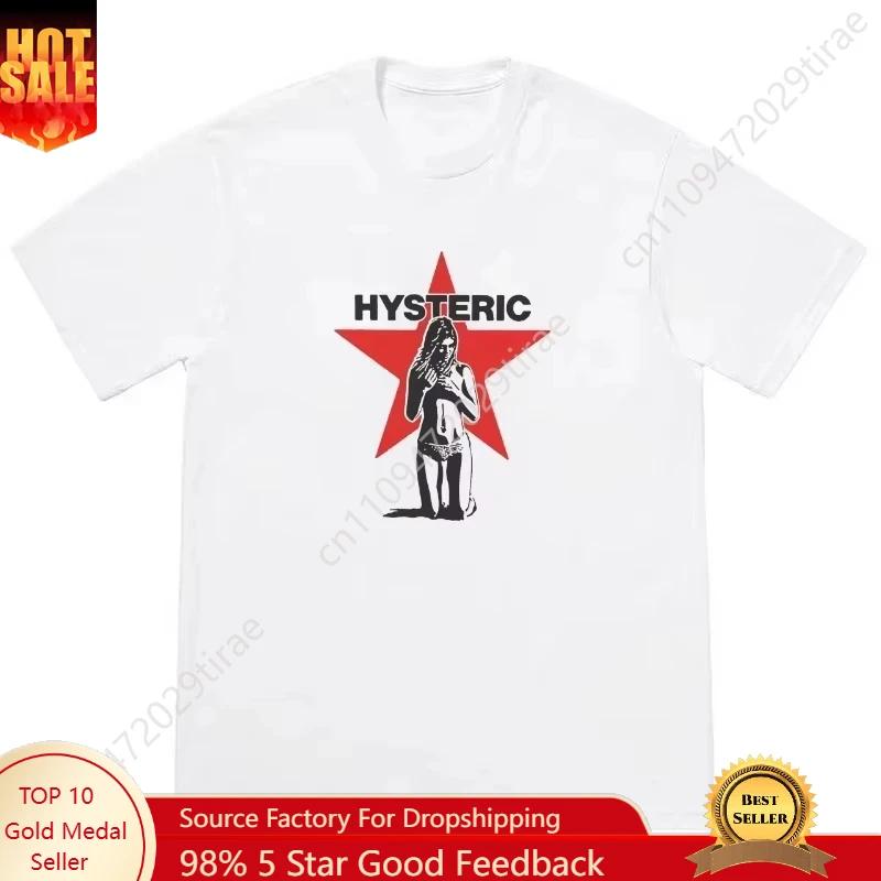 2025 Hysteric Glamour Tshirt American Retro Tee Street Culture Tide Brand Tshirt Niche High Quality Trend Short Sleeve