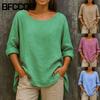Women's Fashion Casual Autumn Winter Long Sleeve O-Neck Blouses & Shirts
