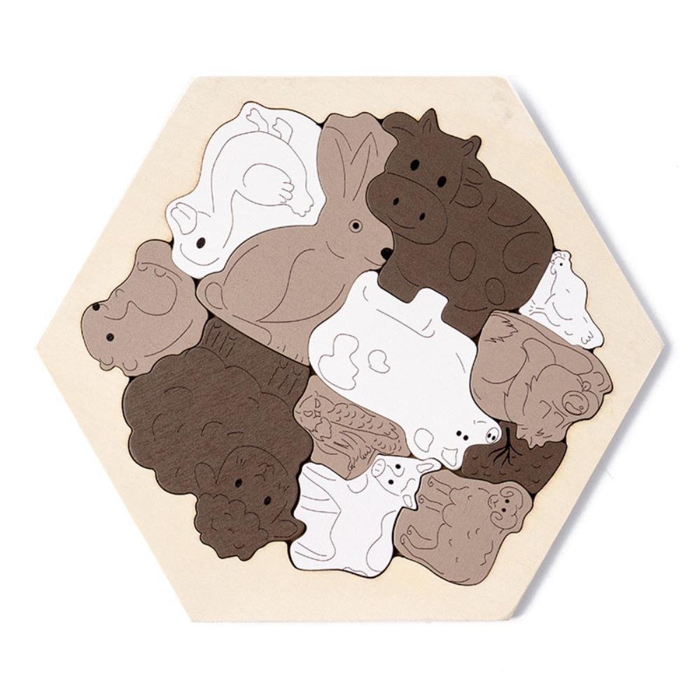 Лесные животные Динозавр Деревянная головоломка Сельскохозяйственные животные Уникальная неправильная головоломка Детская игрушка Style A