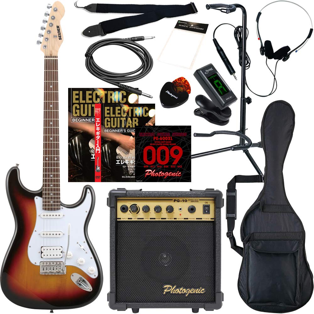 

Электрогитара SELDER Stratocaster Type Sakura Musical Instruments Original Beginner Set STH-20/SB 13 предметов