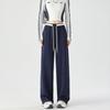 Sportlich Lässige Damen Hose Locker Patchwork Kordelzug Frühling Herbst Modedesign All-Match Zart Gemütlich Mode Klassische Hose