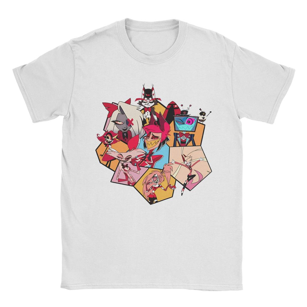 Oversized T-Shirt Summer Hazbins Hotel Hip Hop T Shirts Rosie Landscape Cotton Tshirt for Mens Y2K Printed Short Sleeve Tees