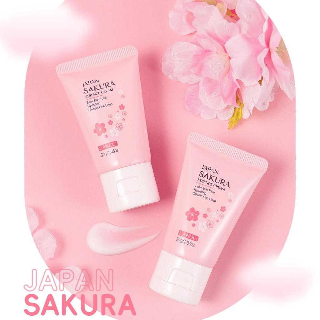 LAIKOU Japan Sakura Essence Face Cream Hydrate Nawilżający Cherry Blossom Odświeżający Essence Facial Lotion 30g