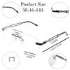 RSINC Rimless Frame | Spectacle Eyeglass Metal Cup For Men & Women for Fashion  TS250 56-16-143 C2 BR 3 (Gun Black) FR Gun Black TS250 C5 | BR 3