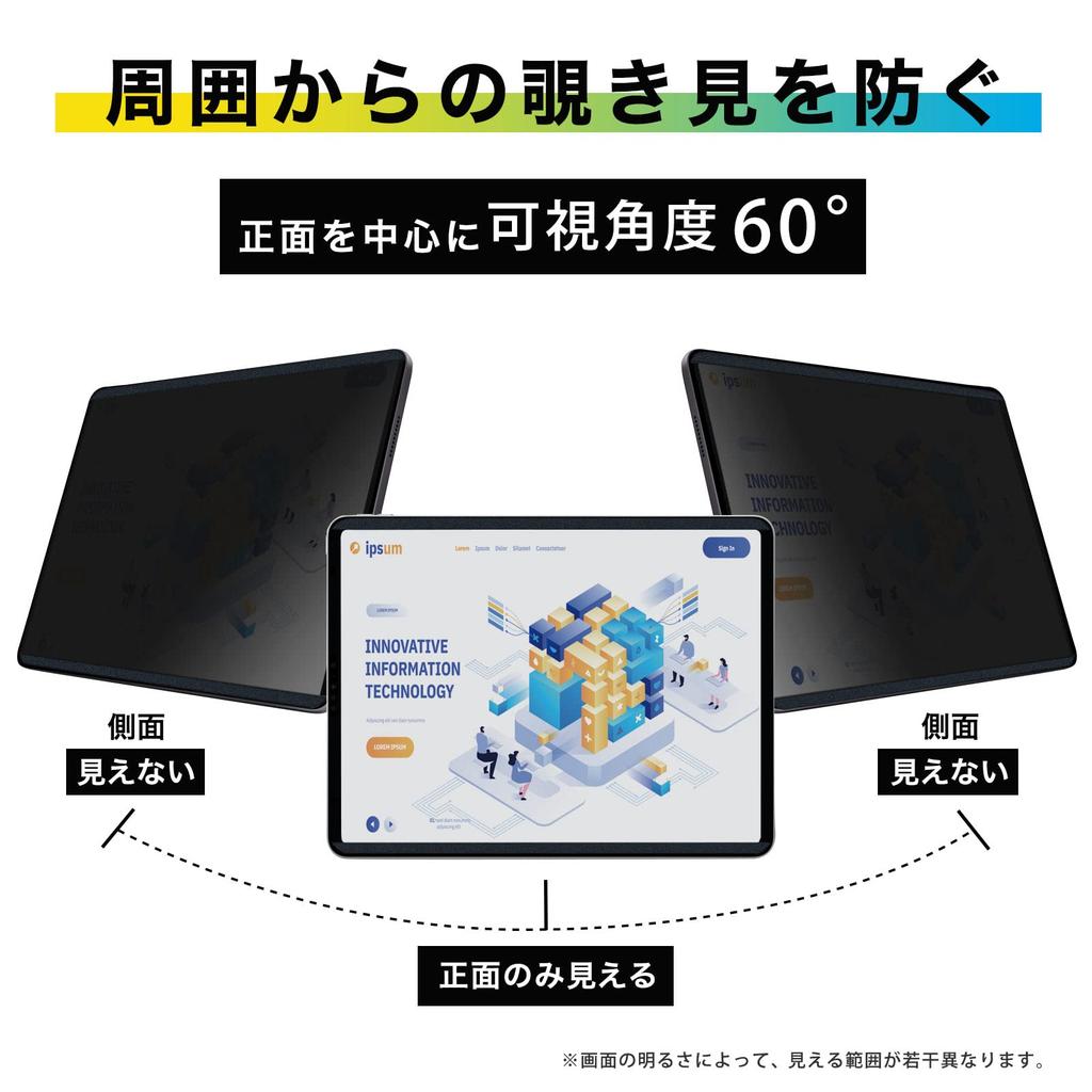 Privacy Filter Screen Protector for iPad Pro 11 (2022 4th Generation M2) / iPad Air 5 (2022) / iPad Air 4 (2020) with Blue Light Blocking