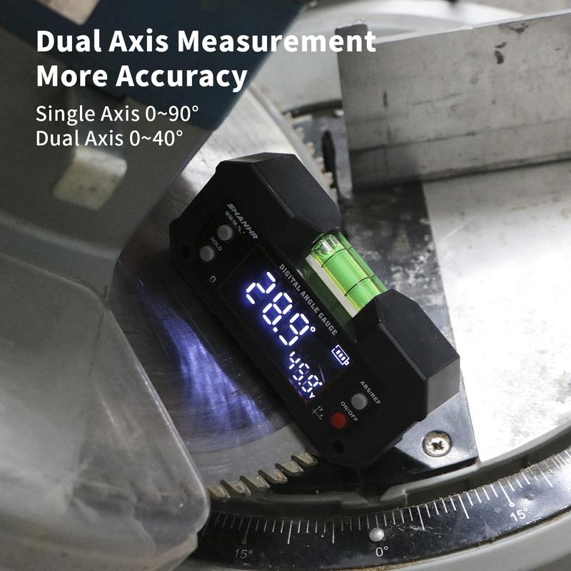 SHANHR Digital Angle Finder with Dual Axis,3-in-1 Digital Angle Gauge Inclinometer with Magnetic Base Dual-Axis Protractor