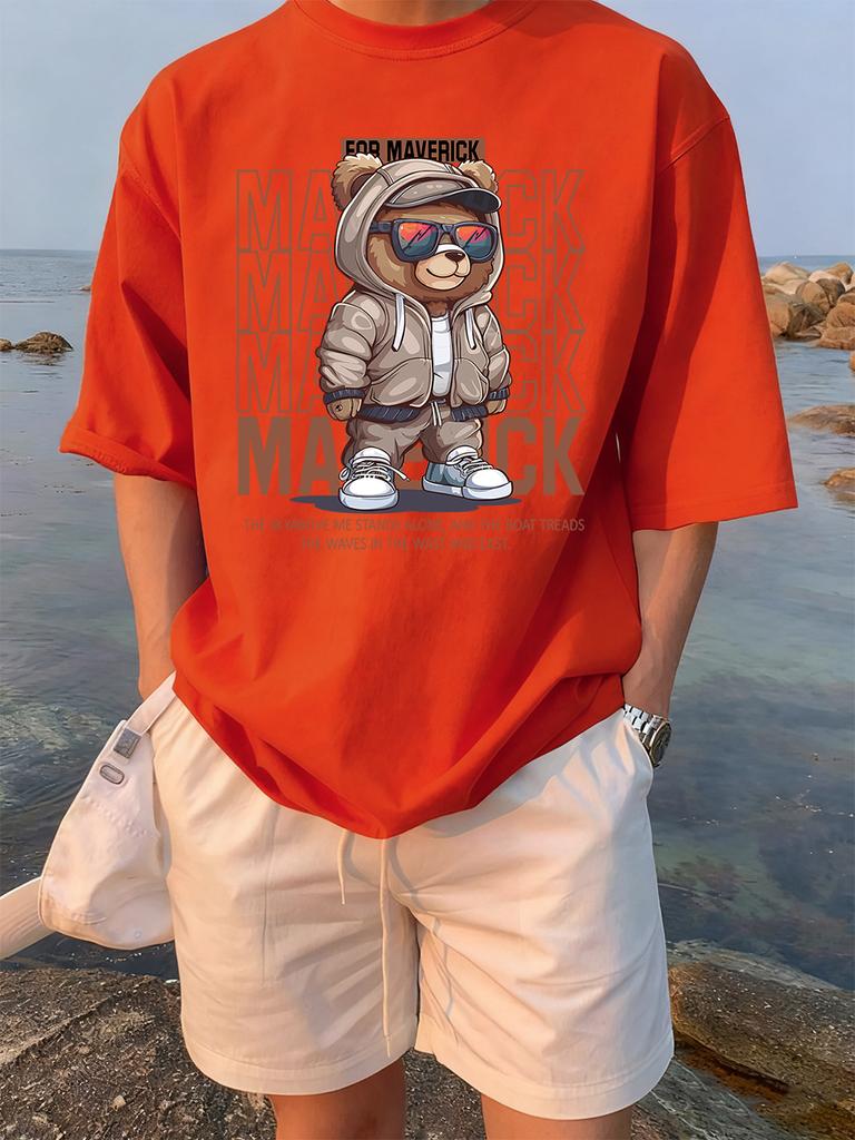 Funny Toy Bow Bear Cartoon Prints TShirts Womens Summer Cotton Short Sleeve Tees Loose ONeck Soft Tops Casual Womans Clothes