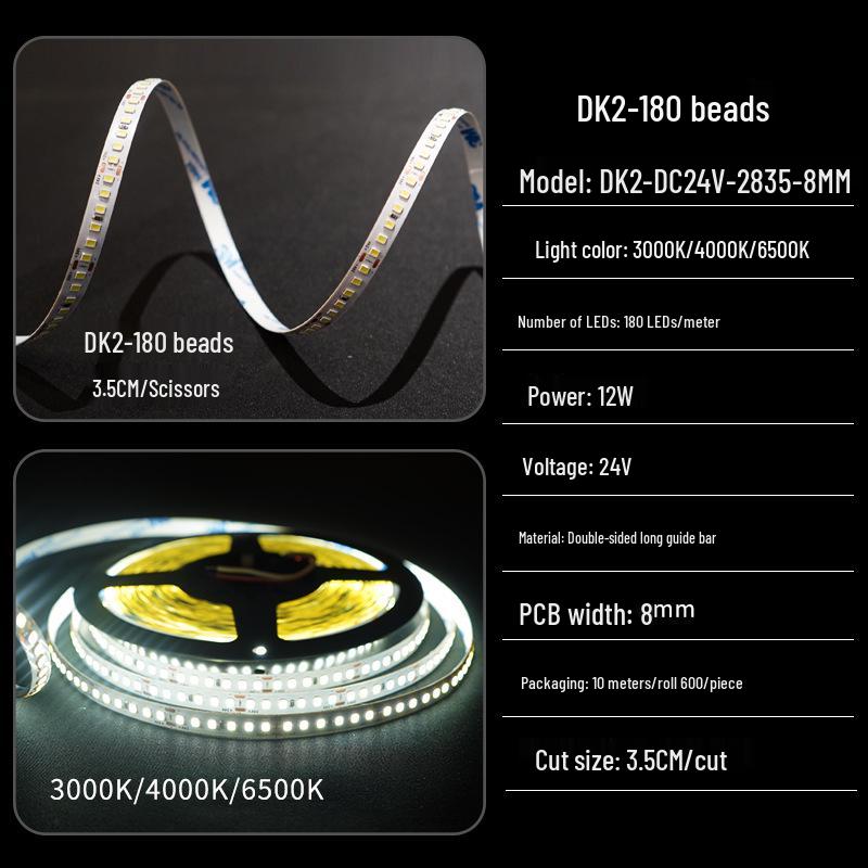 12V/24V Dimmable Self-Adhesive LED Strip Light for Linear Decoration