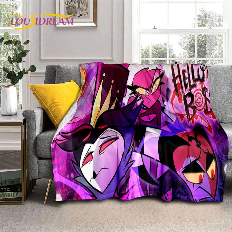 2025 H-Helluva Boss Blitzo Cartoon Soft Blanket,Soft Throw Blanket for Home Bedroom Bed Sofa Picnic Travel Cover Child Gift