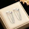 Stainless Steel Tassel Earrings Ear Studs Women'S Design Sense Ear Chain Earrings